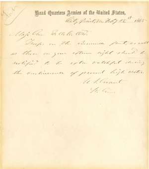 Ulysses S. Grant Signed 1865 Telegram